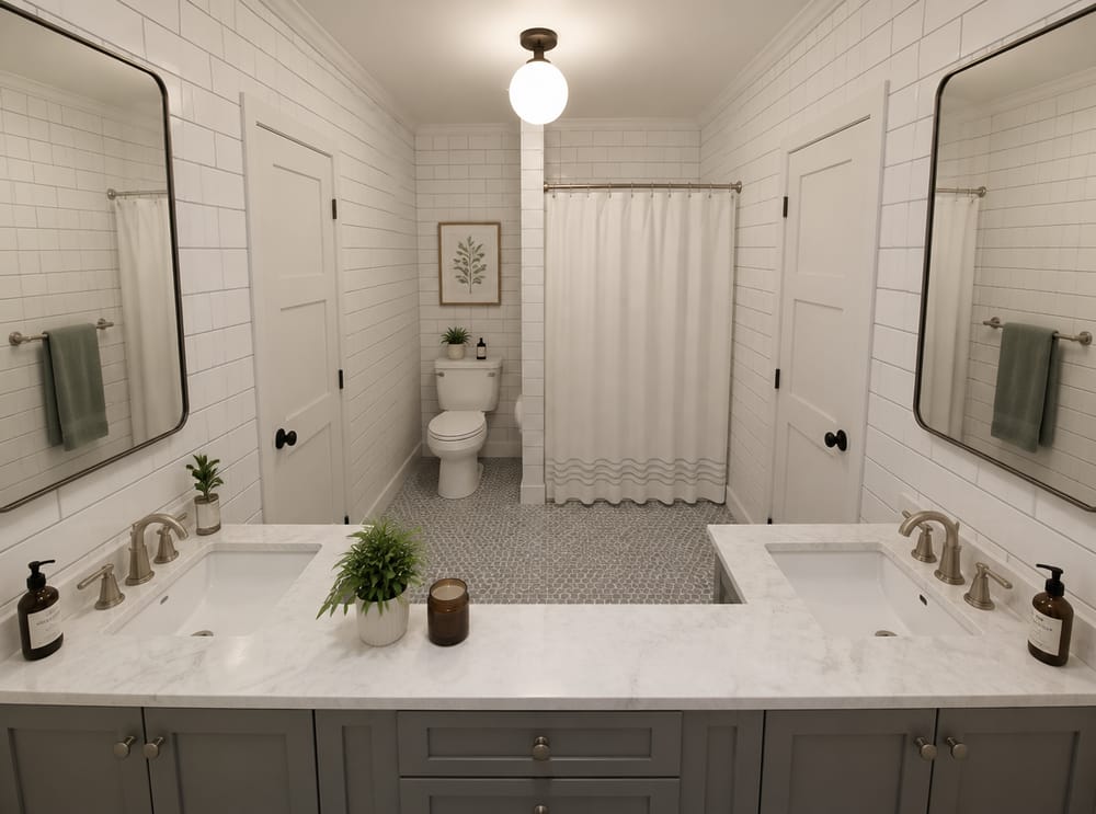 Bagno piccolo con disposizione efficiente ad angolo