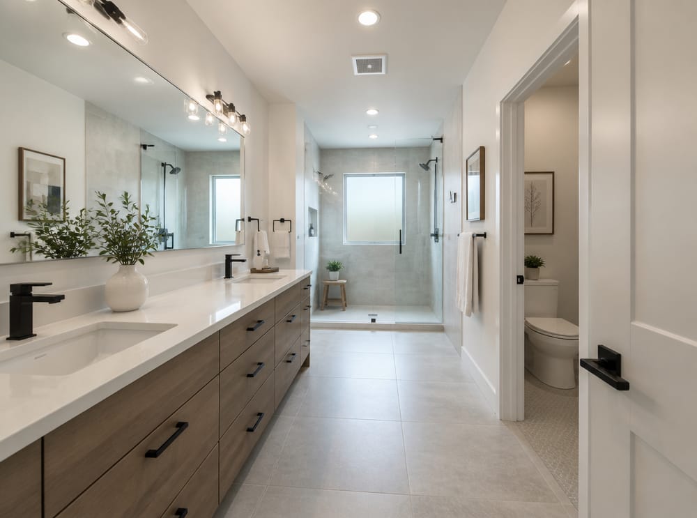 Galley layout with separated water closet
