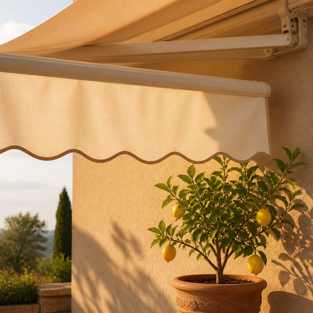 Mantovana color crema con albero di limone sottostante