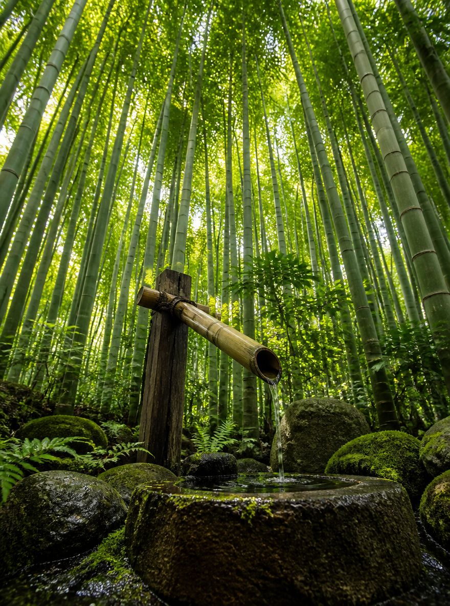 密竹林荫下的鹿威