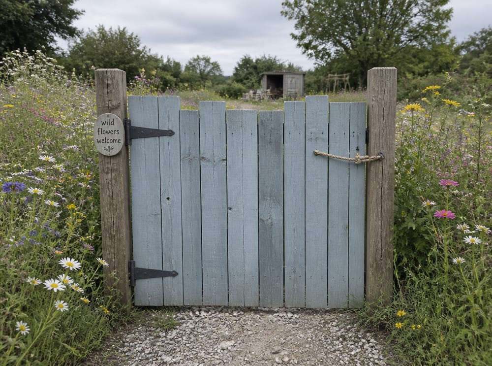 Puerta DIY de tarimas de palet con pestillo de cuerda