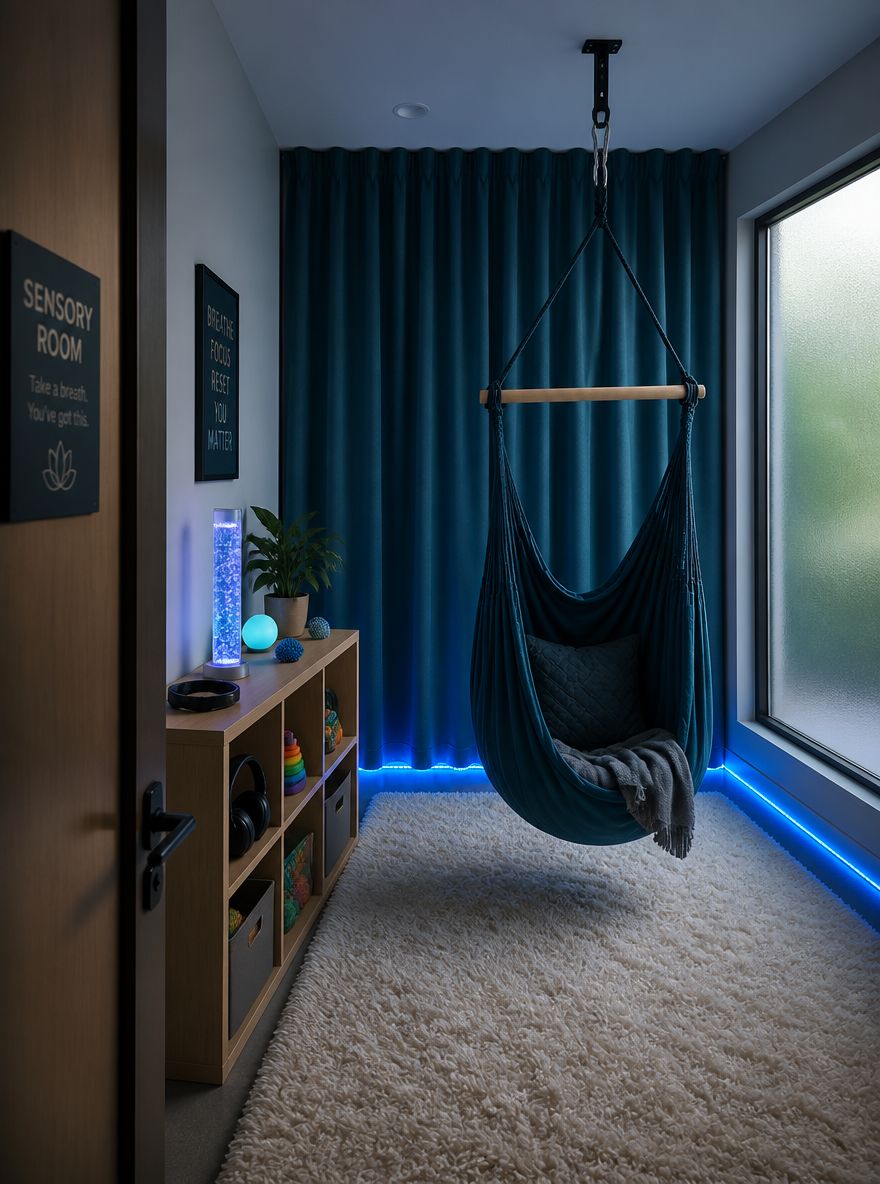 Hammock chair suspended from ceiling bracket