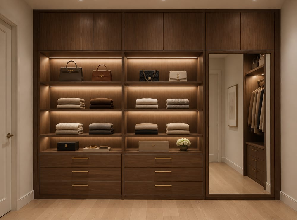 Mueble trasero con espejo de cuerpo entero integrado