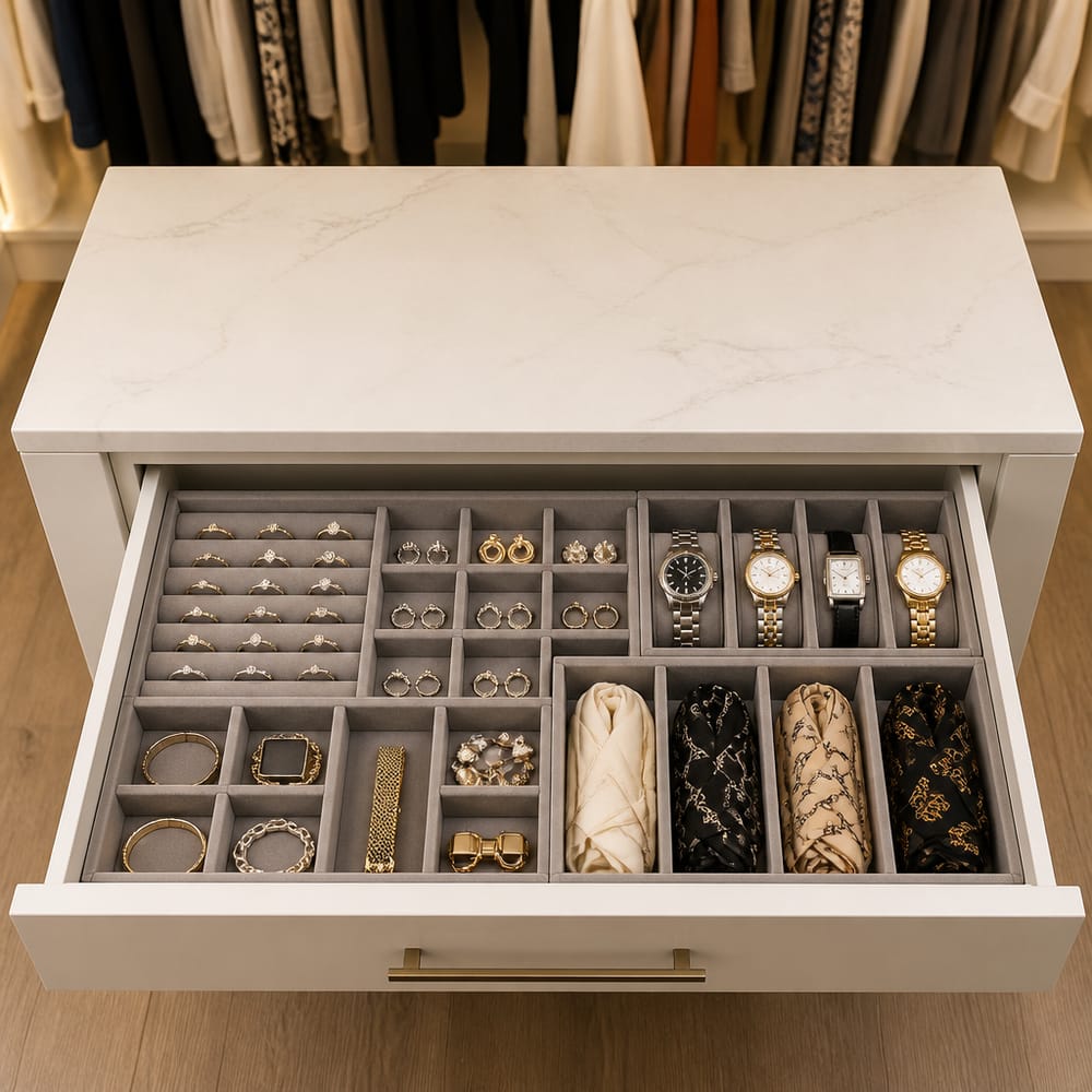 Ladeverdeler met fluweel voor sieraden en accessoires