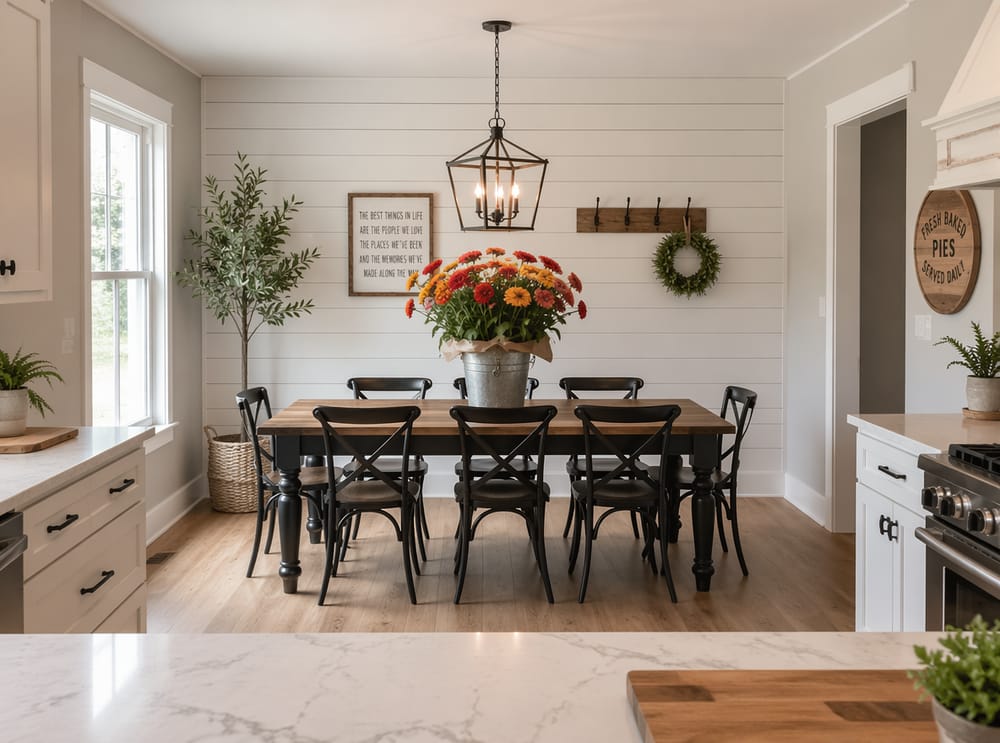 Cubo galvanizado con zinnias, fondo de listones blancos
