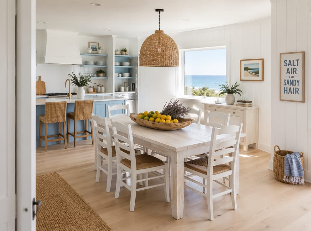 Cuenco de madera flotada con cítricos y lavanda de mar