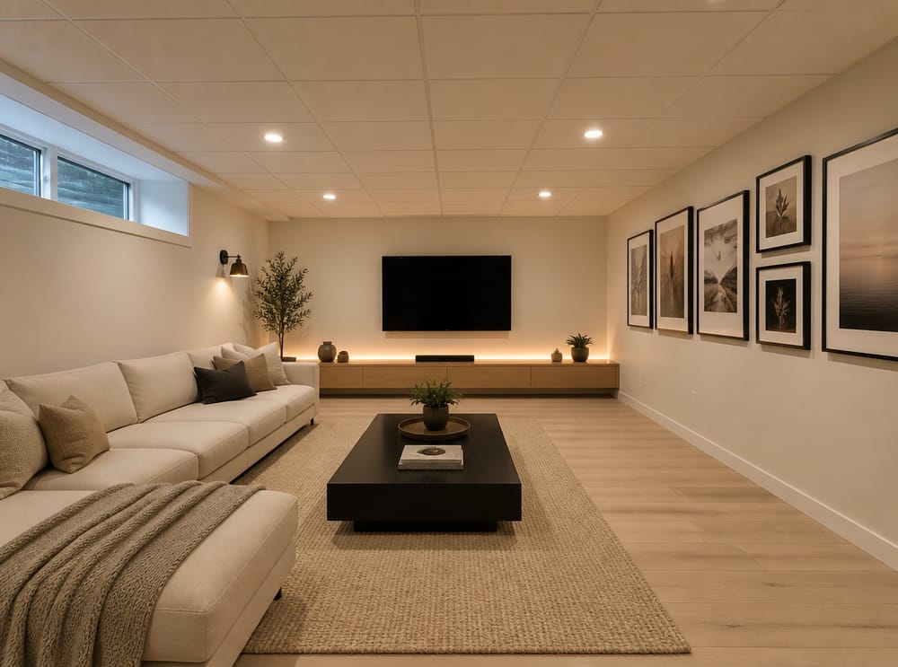 Galería horizontal y consola baja unifican el ambiente