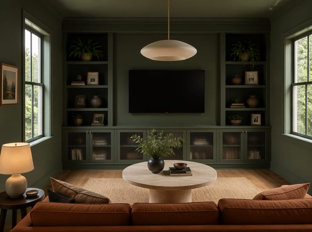 Color-matched built-in lets TV recede into wall