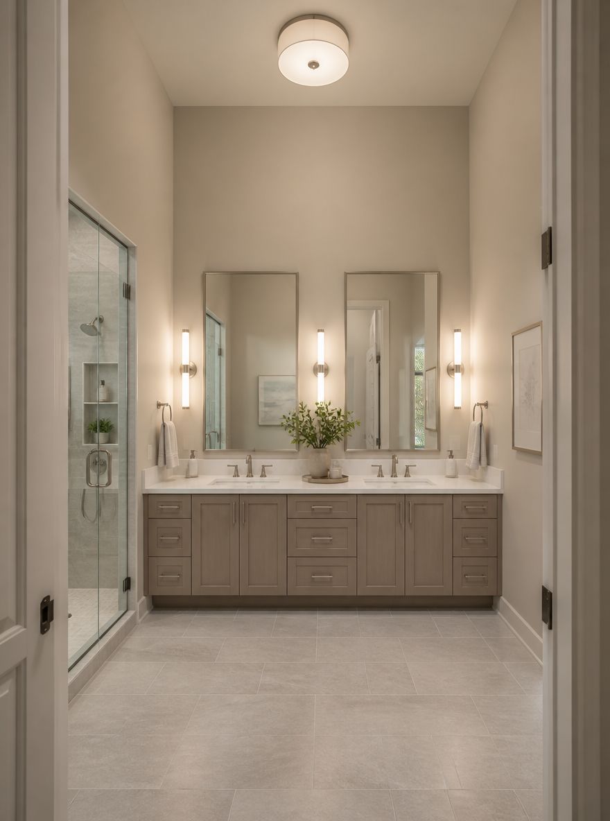 Vertical bar sconces for even task coverage