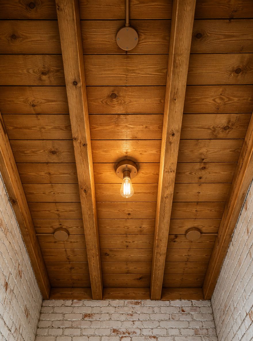 Perline diagonali applicate direttamente alle travi del soffitto