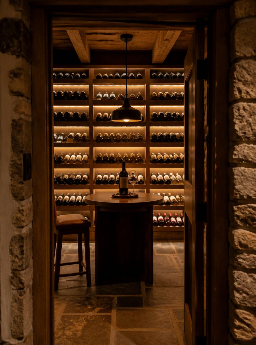 LEDs en estantes iluminan la bodega de sótano