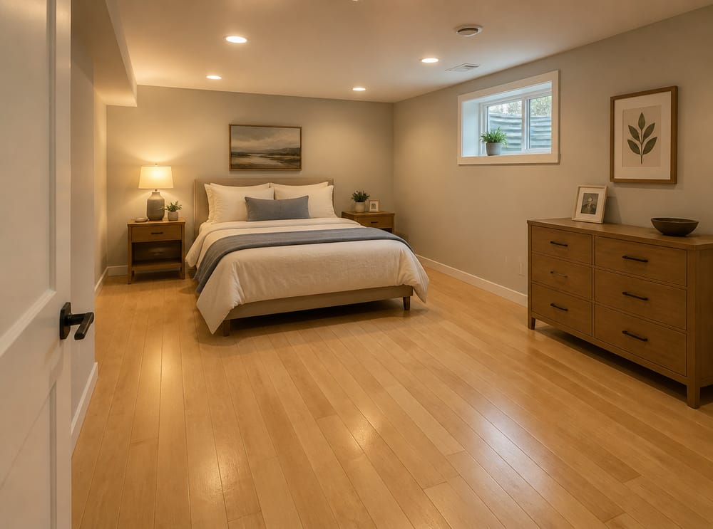 Parquet prefinto in acero nella suite impermeabilizzata