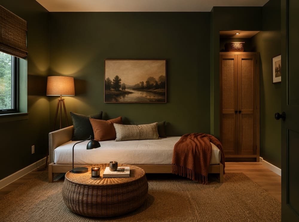 Duvara dik daybed, gömme niş yanında