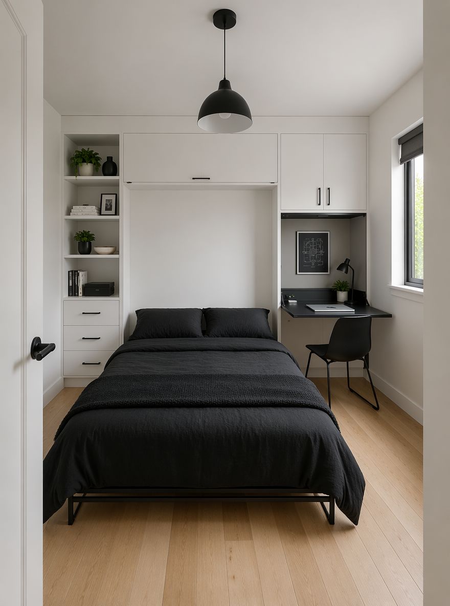 Letto a scomparsa esce dalla boiserie bianca