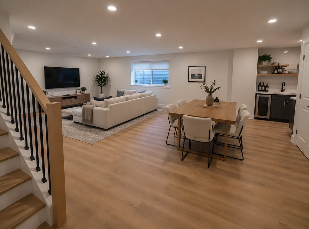Open space con zona pranzo e living