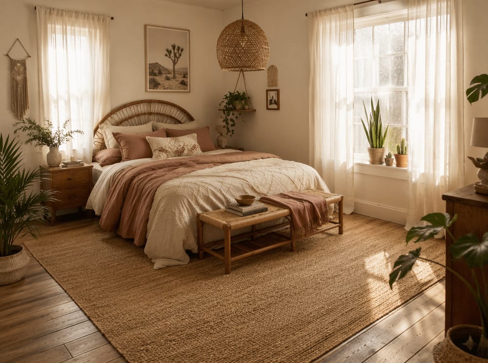 Letto nell’angolo con tende leggere retroilluminate