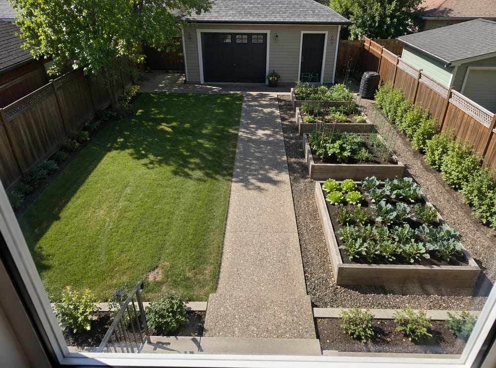 Wasbeton als verbinding tussen tuin en garage