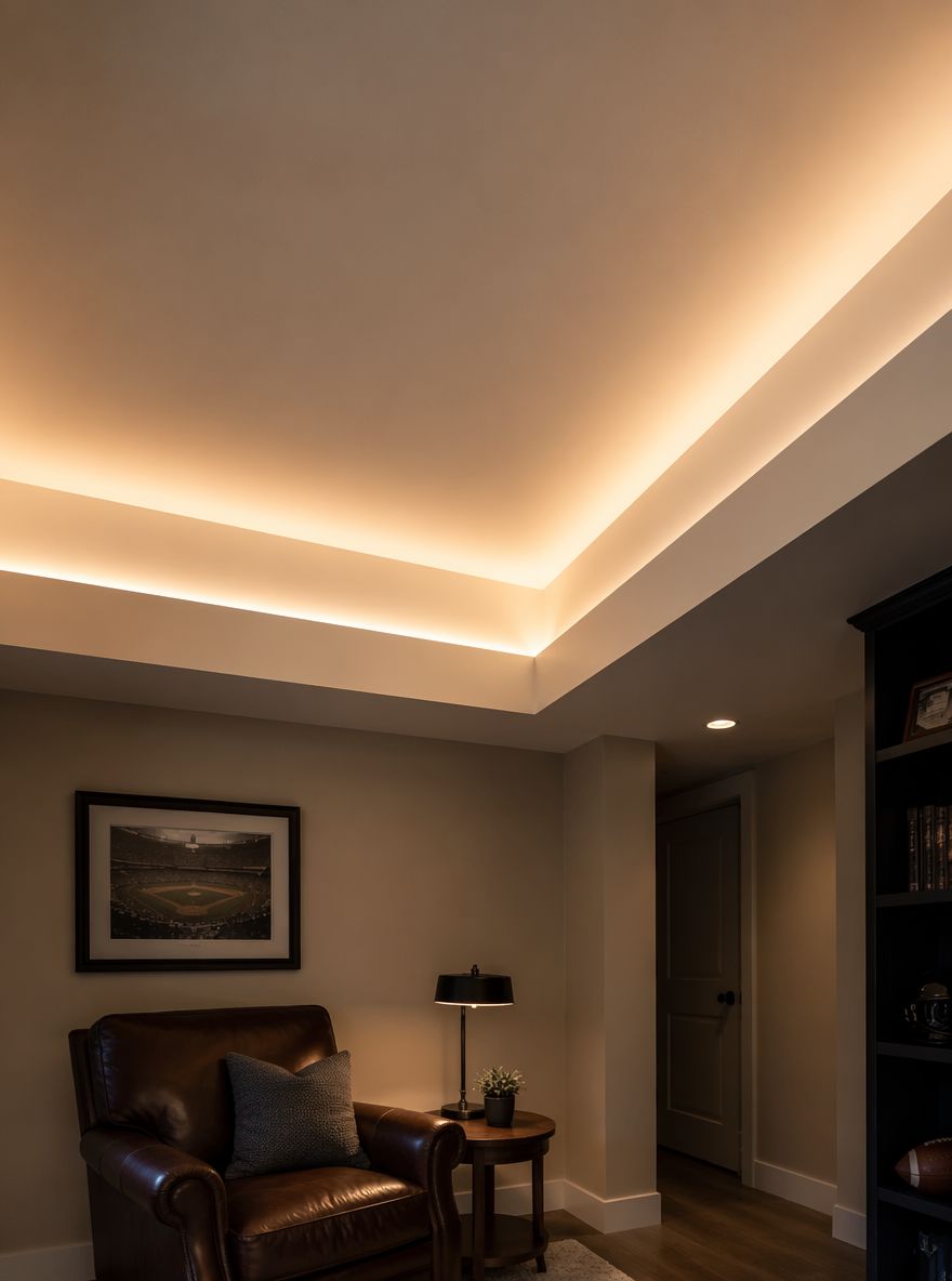 Illuminazione a gola perimetrale solleva visivamente il soffitto