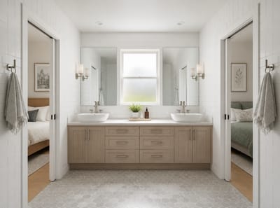 Ideas para Baños Jack and Jill Que Funcionan para Todos los Que Comparten