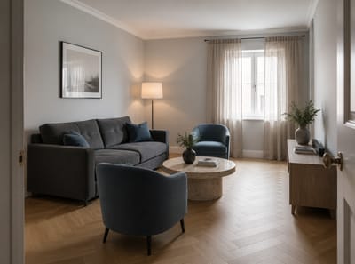 Ideas para Salones en Azul y Gris que Realmente Funcionan