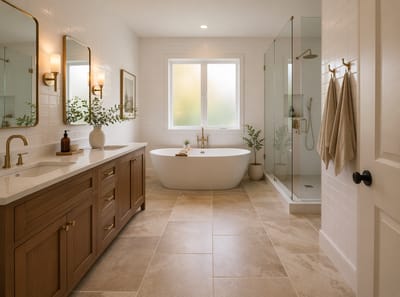 Ideas de azulejos para suelos de baño que marcan el estilo de toda la habitación