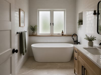 Ideas para Ventanas de Baño que Equilibran Luz, Privacidad y Estilo