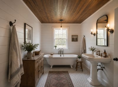 Ideas para Techos de Baños que Transforman la Quinta Pared