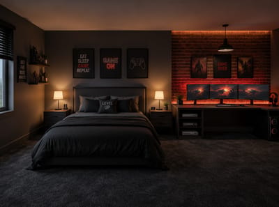 Ideas para Dormitorios Gamer que Funcionan para Jugar y Descansar