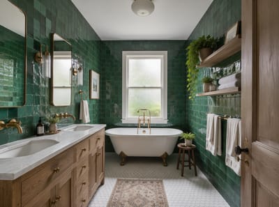 Ideas para Baños Coloridos que Van Más Allá de una Pared de Acento