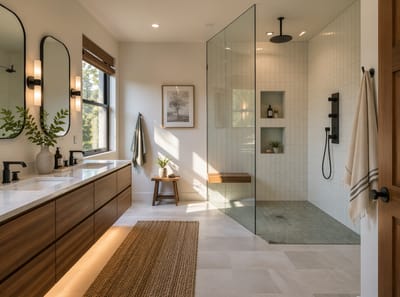 Ideas de Duchas sin Puerta para Baños Principales: Funcionalidad y Estilo