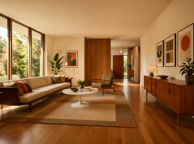 Ideas para Salas Mid-Century Modernas que Siguen Siendo Tendencia Décadas Después