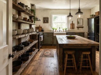 Ideas para Cocinas Rústicas que se Sienten Habitadas, No Temáticas