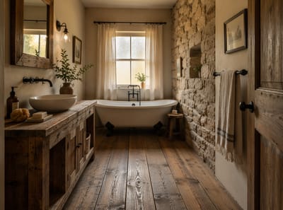 Ideas para Baños Rústicos que se Sienten Acogedores, No Desgastados