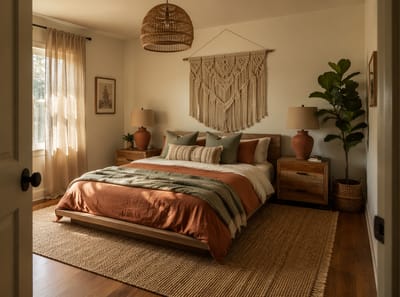 Ideas para Dormitorios Boho que Añaden Textura sin Caos