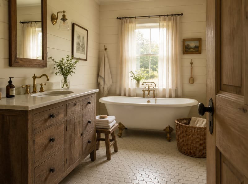Country Bathroom Ideas That Feel Lived-In and Grounded