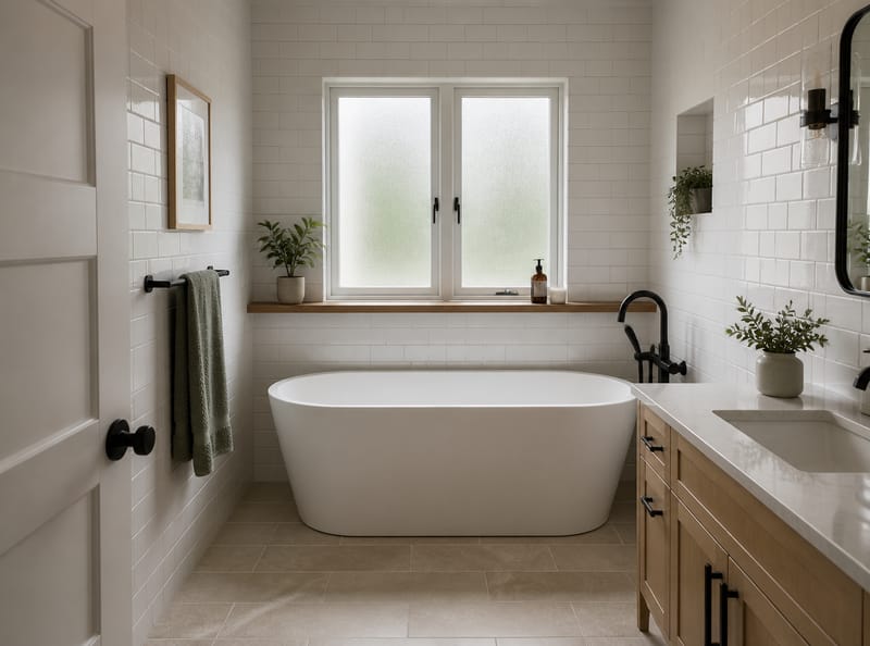 Idee per Finestre da Bagno che Bilanciano Luce, Privacy e Stile
