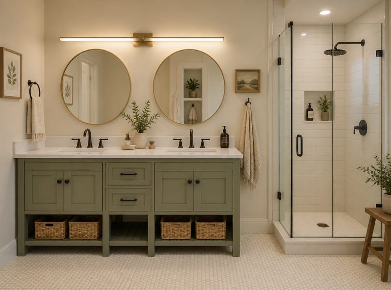 Idee per Bagni con Doppio Lavabo: Condividere il Lavandino con Stile